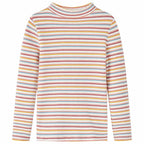 VidaXL Kindershirt met lange mouwen 140 gestreept ecru
