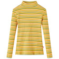 Vidaxl kindershirt met lange mouwen 116 gestreept okerkleurig