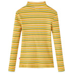 Vidaxl kindershirt met lange mouwen 116 gestreept okerkleurig