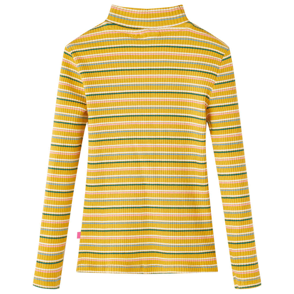 Vidaxl kindershirt met lange mouwen 116 gestreept okerkleurig