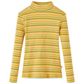 Vidaxl kindershirt met lange mouwen 128 gestreept okerkleurig