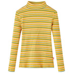 VidaXL Kindershirt met lange mouwen 140 gestreept okerkleurig