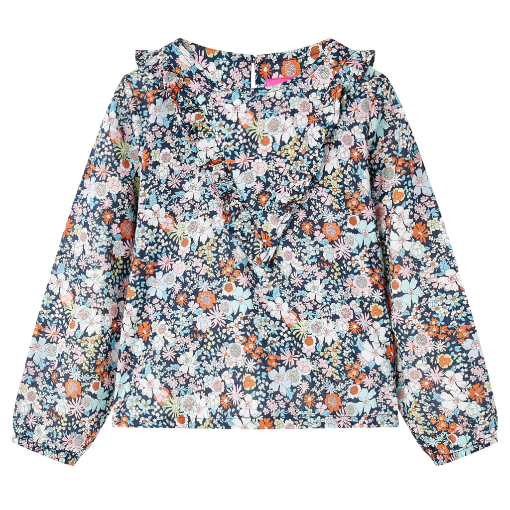 Vidaxl kindershirt met lange mouwen 92 donkerblauw