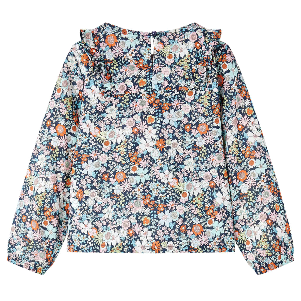 Vidaxl kindershirt met lange mouwen 104 donkerblauw