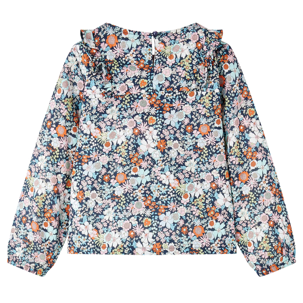 Vidaxl kindershirt met lange mouwen 128 donkerblauw