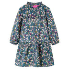 Vidaxl kinderjurk met lange mouwen 128 donkerblauw