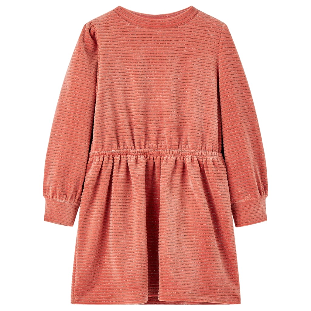 Vidaxl kinderjurk met lange mouwen 128 middelroze