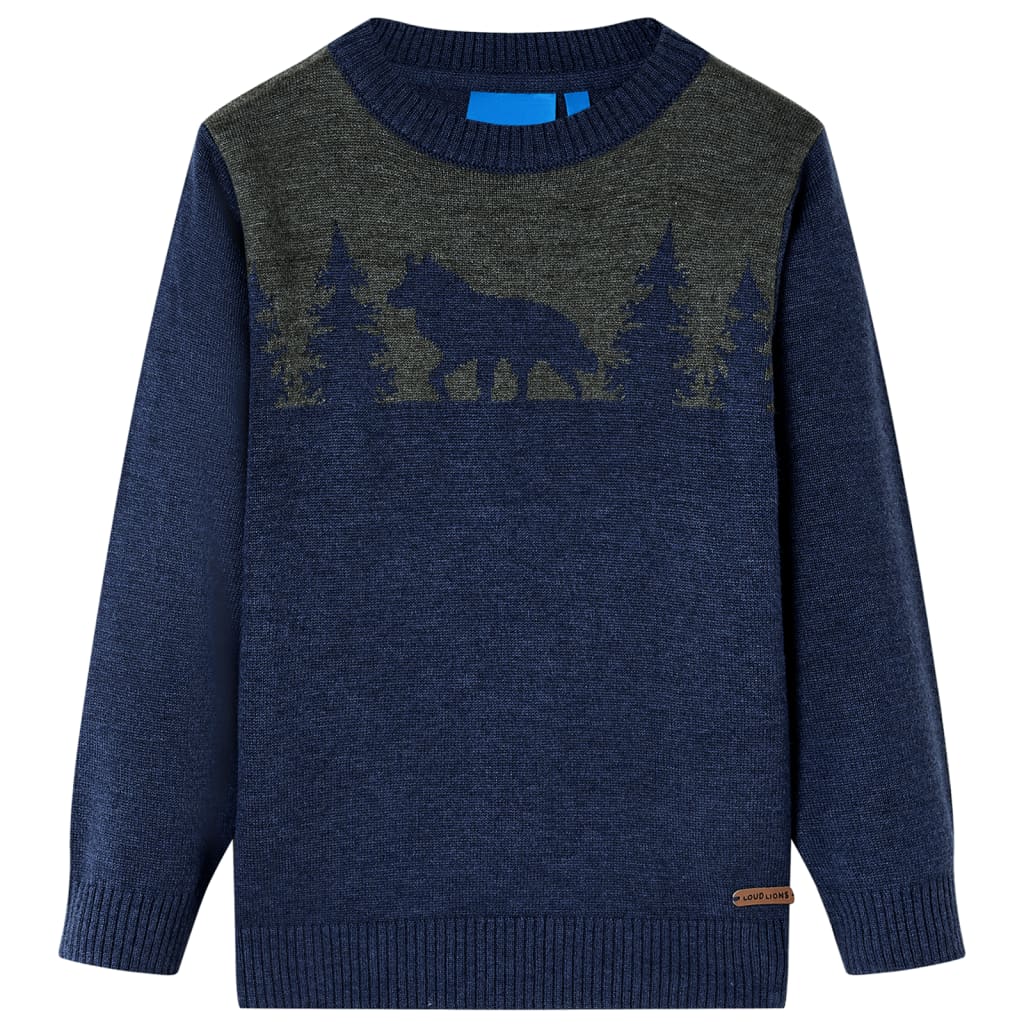 Vidaxl kindertrui gebreid 104 marineblauw