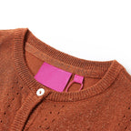 Vidaxl kindervest gebreid 128 cognackleurig