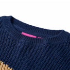 Vidaxl kindertrui gebreid 140 marineblauw