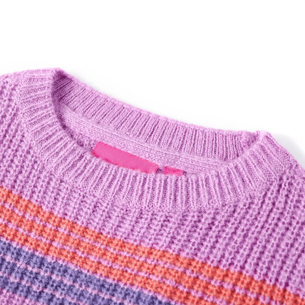 Vidaxl kindertrui gebreid met strepen 128 lila en roze