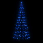 Vidaxl led-kerstboom aan vlaggenmast 200 led's 180 cm blauw