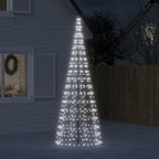 Vidaxl led-kerstboom aan vlaggenmast 550 leds koud wit 300 cm