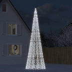 Vidaxl led-kerstboom aan vlaggenmast 1534 leds koud wit 500 cm