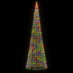 Vidaxl led-kerstboom aan vlaggenmast 1534 leds kleurrijk 500 cm