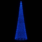 Vidaxl led-kerstboom aan vlaggenmast 1534 leds 500 cm blauw