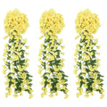 Vidaxl kerstslingers met bloemen 3 st 85 cm geel