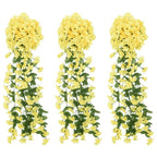 Vidaxl kerstslingers met bloemen 3 st 85 cm geel