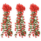 Vidaxl bloemenslingers 3 st 85 cm rood