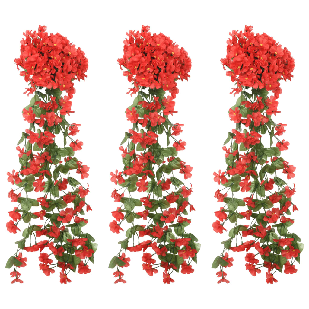 Vidaxl bloemenslingers 3 st 85 cm rood