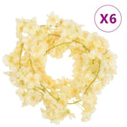 Vidaxl bloemenslingers 6 st 180 cm champagnekleurig