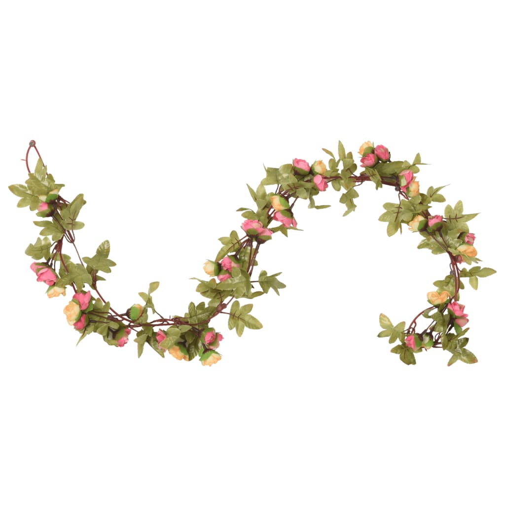 Vidaxl bloemenslingers 6 st 215 cm roze