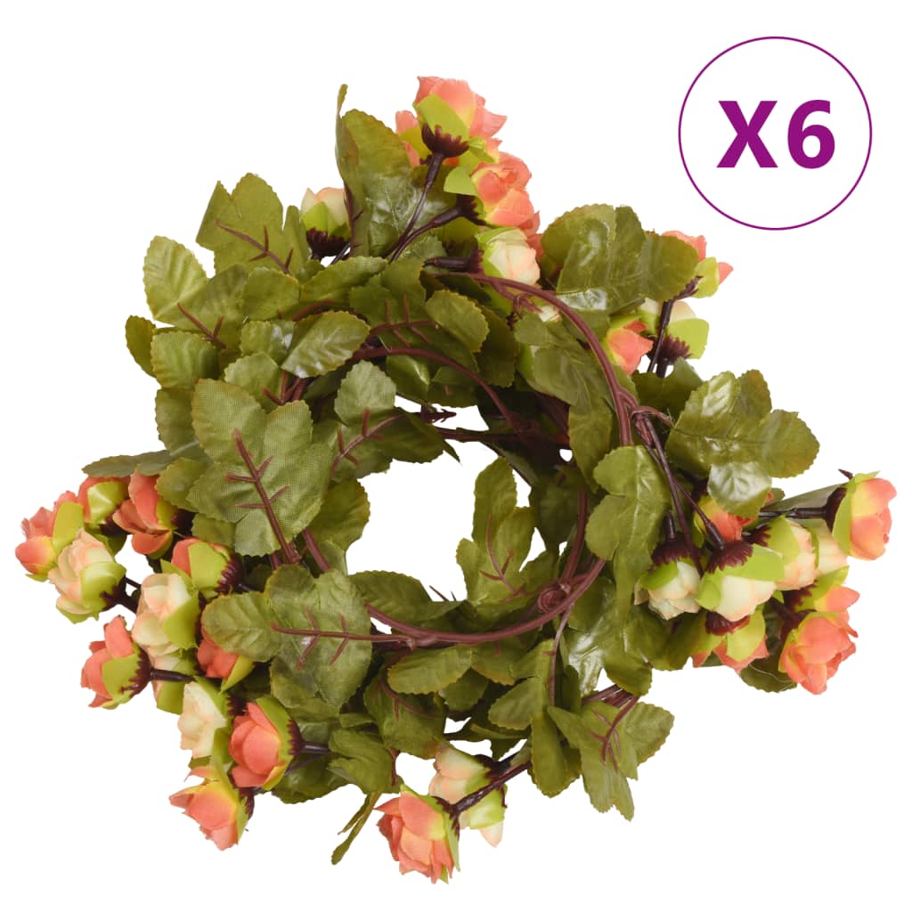 Vidaxl bloemenslingers 6 st 215 cm zonsopgang rood