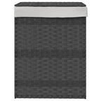 Vidaxl wasmand met deksel 46x33x60 cm poly rattan grijs