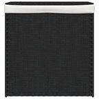 Vidaxl wasmand met 2 vakken 53x35x57 cm poly rattan zwart