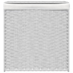 Vidaxl wasmand met 2 vakken 53x35x57 cm poly rattan wit