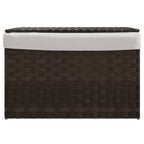 Vidaxl wasmand met deksel 55,5x35x34 cm poly rattan donkerbruin