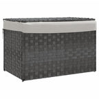 Vidaxl wasmand met deksel 55,5x35x34 cm poly rattan grijs