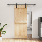 VidaXL Schuifdeur met beslag 80x210 cm massief grenenhout