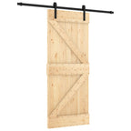 VidaXL Schuifdeur met beslag 85x210 cm massief grenenhout