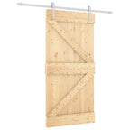 VidaXL Schuifdeur met beslag 100x210 cm massief grenenhout
