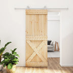 VidaXL Schuifdeur met beslag 80x210 cm massief grenenhout