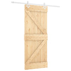 VidaXL Schuifdeur met beslag 80x210 cm massief grenenhout