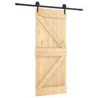 VidaXL Schuifdeur met beslag 85x210 cm massief grenenhout