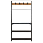 Vidaxl kapstok 90x35x180 cm massief mangohout en ijzer