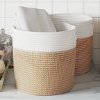 Vidaxl opbergmanden 2 st ø 28x28 cm katoen bruin en wit