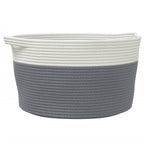 Vidaxl opbergmand ø 40x25 cm katoen grijs en wit