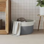 Vidaxl opbergmand ø 40x25 cm katoen grijs en wit
