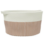 Vidaxl opbergmand ø 40x25 cm katoen bruin en wit