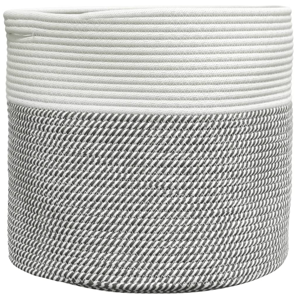 Vidaxl opbergmand ø 40x35 cm katoen grijs en wit