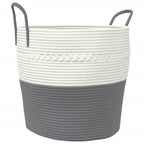 Vidaxl opbergmand ø 43x38 cm katoen grijs en wit