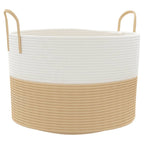 Vidaxl opbergmand ø 51x33 cm katoen beige en wit
