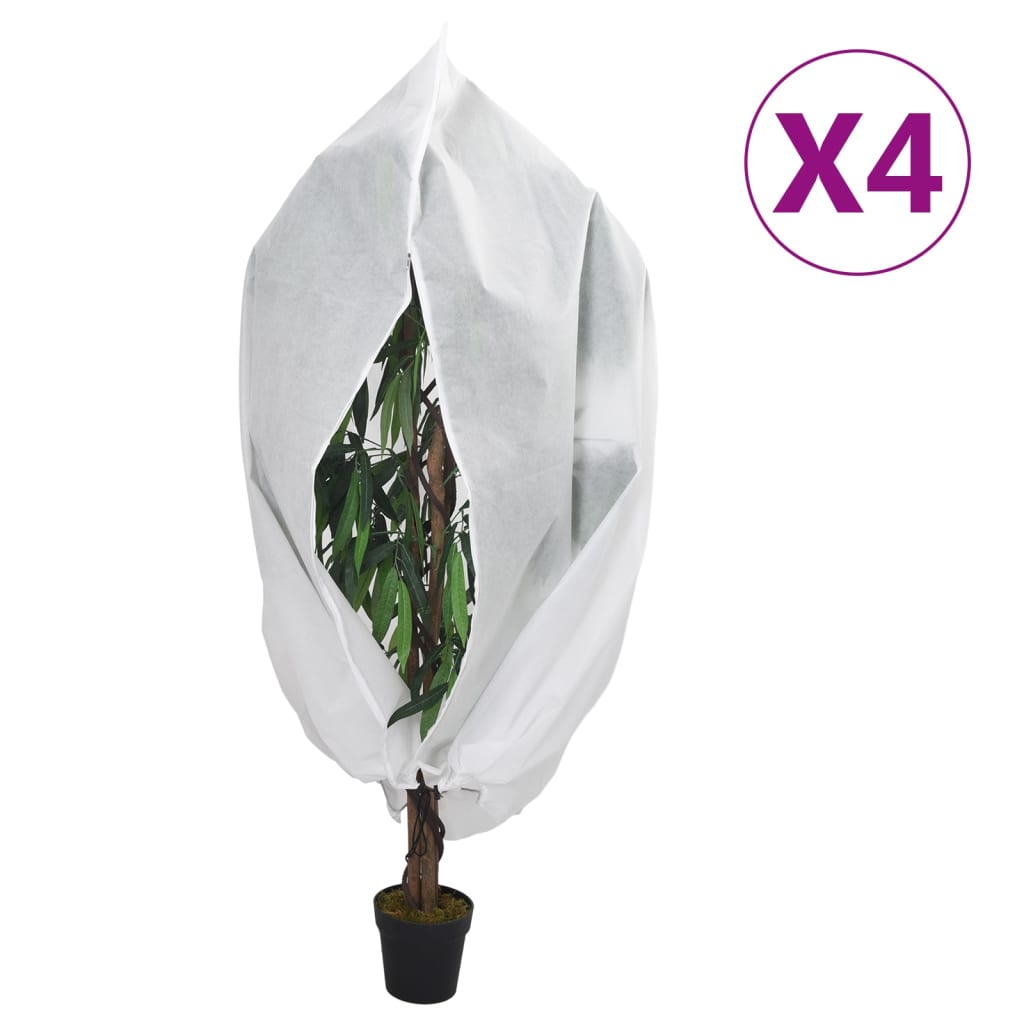 Vidaxl plantenhoezen met ritssluiting 4 st 70 g m² 1x1,55 m