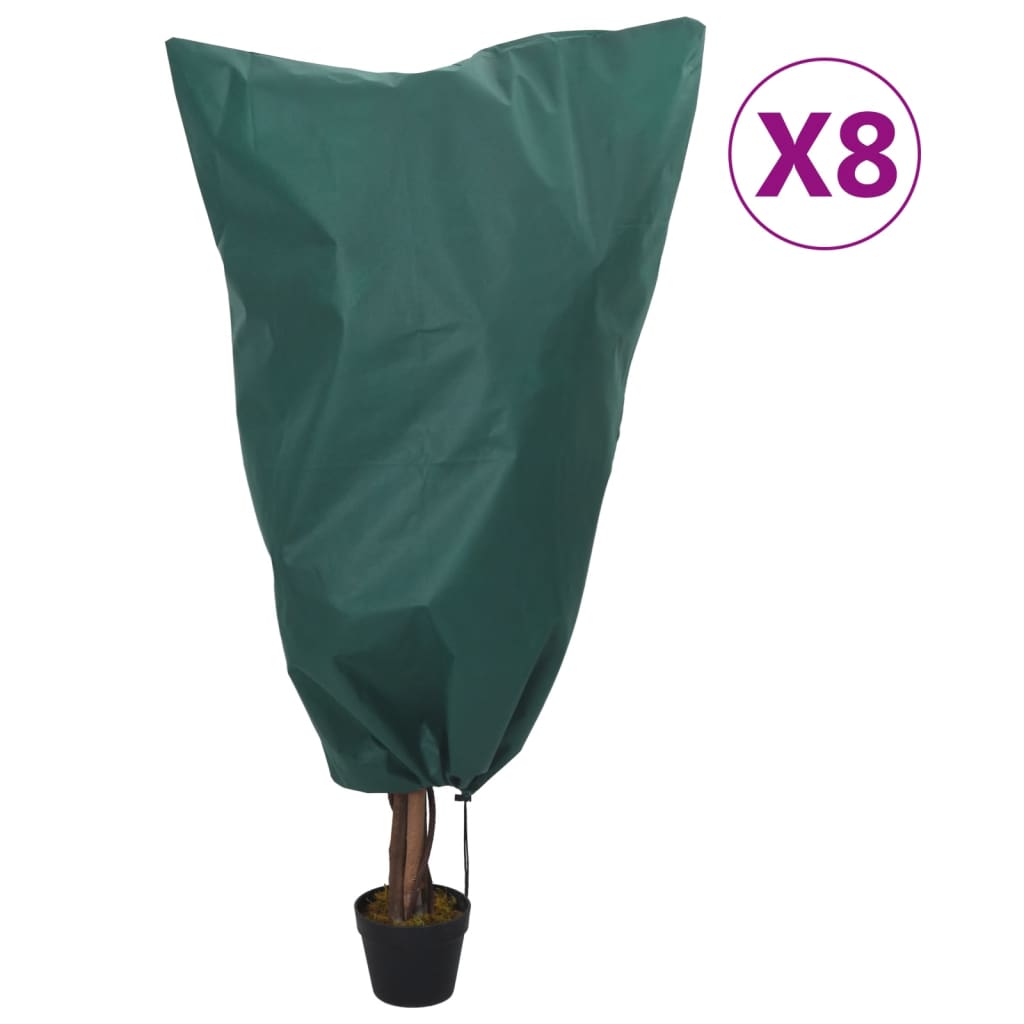VidaXL Plantenhoezen met trekkoord 8 st 70 g m² 0,8x1 m