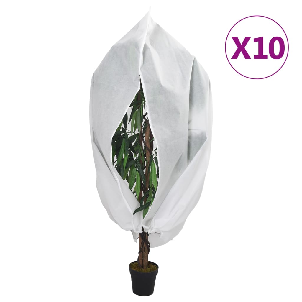 Vidaxl plantenhoezen met ritssluiting 10 st 70 g m² 1,2x1,8 m