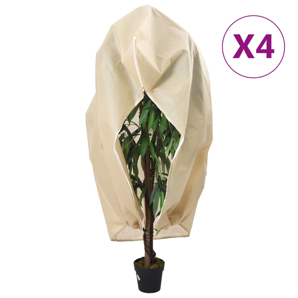 Vidaxl plantenhoezen met ritssluiting 4 st 70 g m² 3,14x2,5 m
